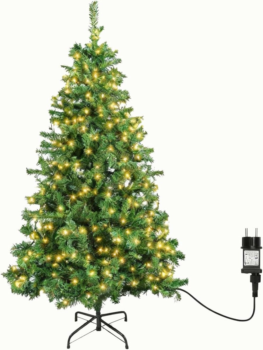Kerstboom met verlichting - Kunstkerstboom - 210 cm - Met standaard - Aigostar