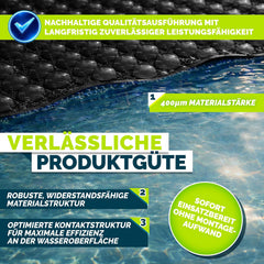 tillvex® Premium Pool Zonnezeil, 400 µm, rechthoekig, 300x200cm, op maat te snijden, zonnezeil, zwembadverwarming, zwembadzonnezeil voor waterverwarming