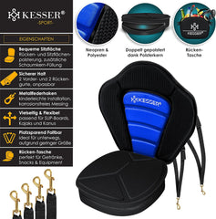 KESSER® Kajakzitting - voor SUP Board - 32x38cm - Rugleuning 51x45cm