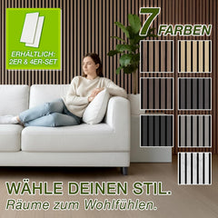 Wandpanelen - Akoestische panelen - Lattenwand - 2 stuks - 120x60 cm - Bruin - TRESKO
