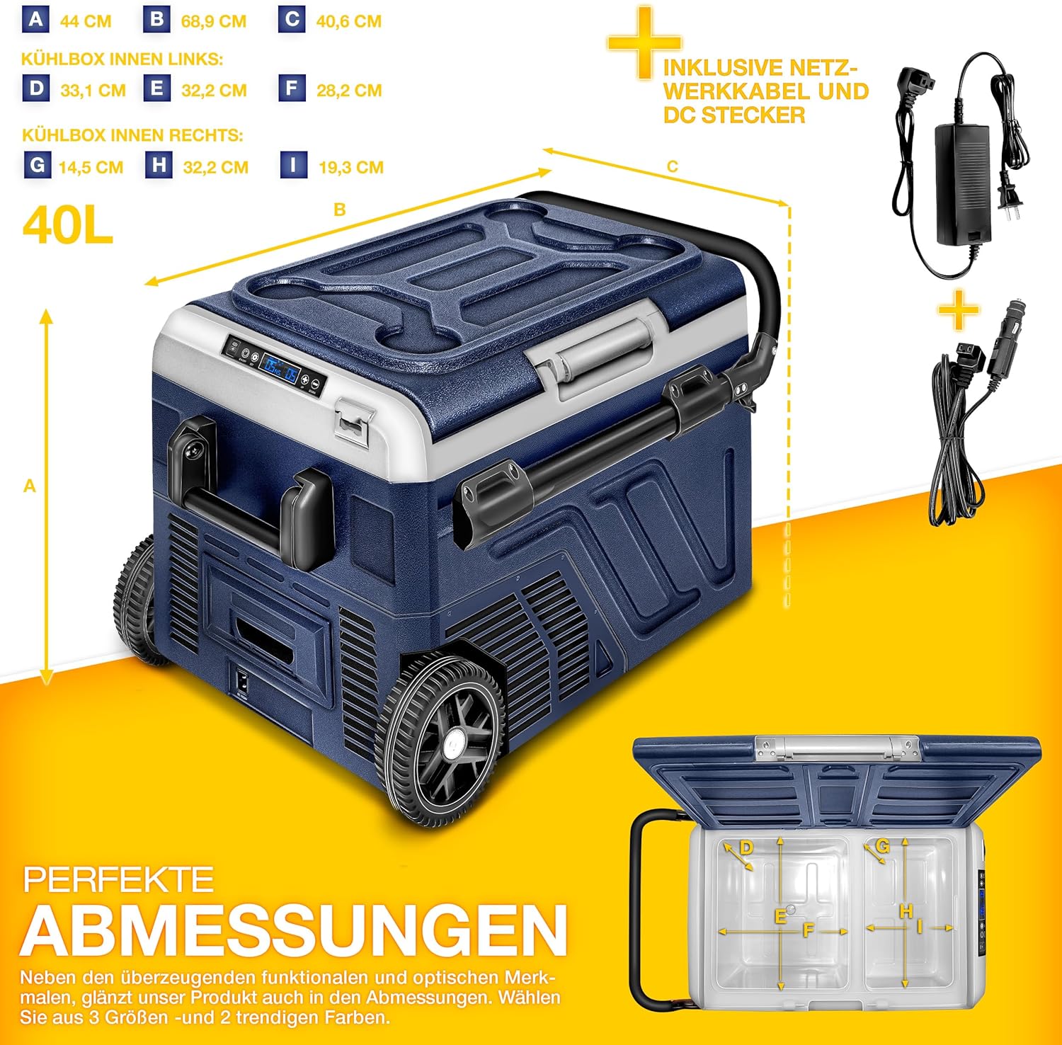 Tillvex® Elektrische Koelbox - Compressor - tot -20°C - 40L - Blauw