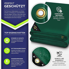 Afdekzeil - Scheurbestendig en Waterbestendig Zeil - 5x7 m - Groen - Tillvex®