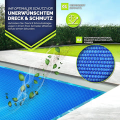 Tillvex® Zwembad Zonnezeil - Afdekzeil - Rond - Ø400cm - Blauw