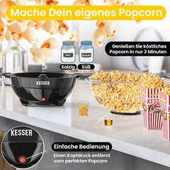 KESSER® Popcornmachine - Popcornmaker - 800W - 5,5L - Zwart