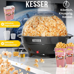 KESSER® Popcornmachine - Popcornmaker - 800W - 5,5L - Zwart