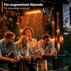 Infrarood Verwarming - Terrasverwarmer - Elektrische Heater - Zwart - TRESKO®