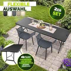 Tuinstoelen - Weerbestendig - Met armleuning - Set van 2 - Grijs - Tillvex®