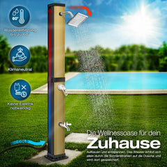 Buitendouche - Tuindouche - Zonneenergie - 40L - Zwart/Goud - Tillvex