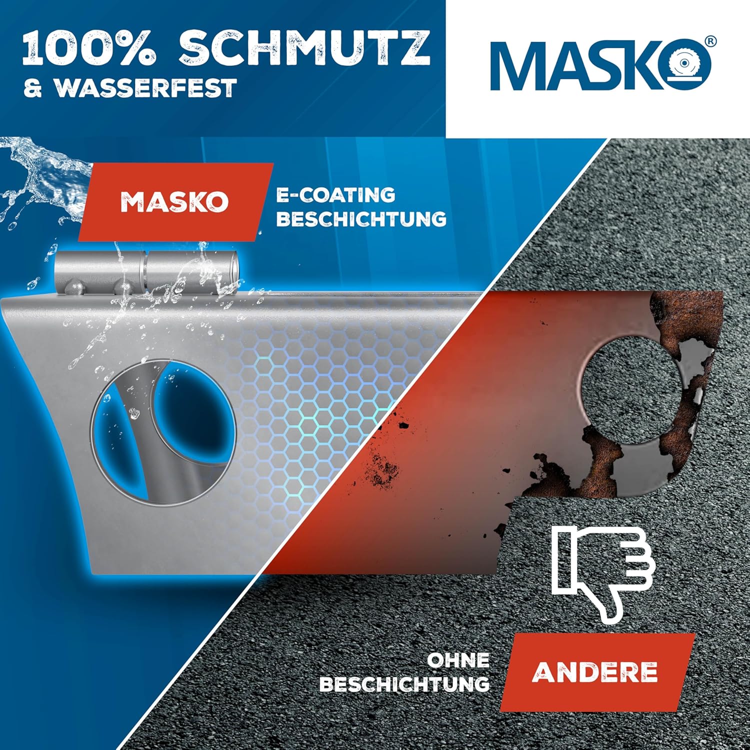 MASKO® Aanhangerslot met scharniersysteem - Diefstalbeveiliging - Zilver