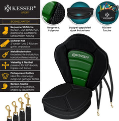 KESSER® Kajakstoel Premium voor SUP Board Stand Up Paddle Surfboard Seat - Incl. Met tas - SUP Paddling Paddling Paddling Paddleboards Gewatteerde zitting 32x38cm, Rugleuning 51x45cm snel en eenvoudig
