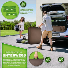 Picknicktafel - Campingtafel - Biertafel - Opvouwbaar - 180 cm - Bruin/Zwart - Tillvex® •