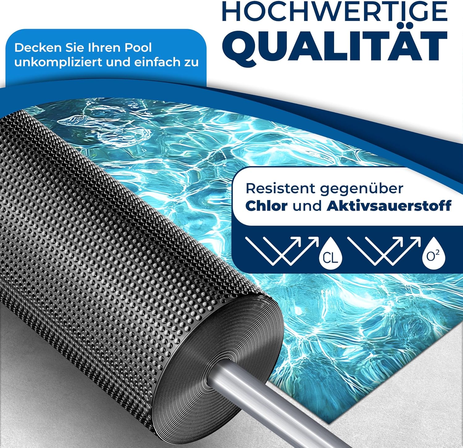 KESSER® Zwembad zonnezeil - Afdekzeil - 600x400cm - Zwart