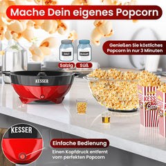 KESSER® Popcornmachine - Popcornmaker - 800W - 5,5L - Rood