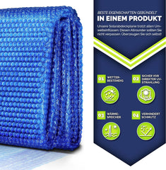 Tillvex® Zwembad zonnezeil - Afdekzeil - 600x400cm - Blauw