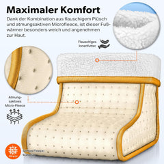 sinnlein Voetwarmer met 6 temperatuurstanden en timer, elektrische voetverwarming, oververhittingsbeveiliging en automatische uitschakeling, beige •