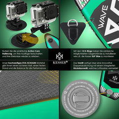 Sup Board - Opblaasbaar Paddle Board - 150 kg - Groen - KESSER® •