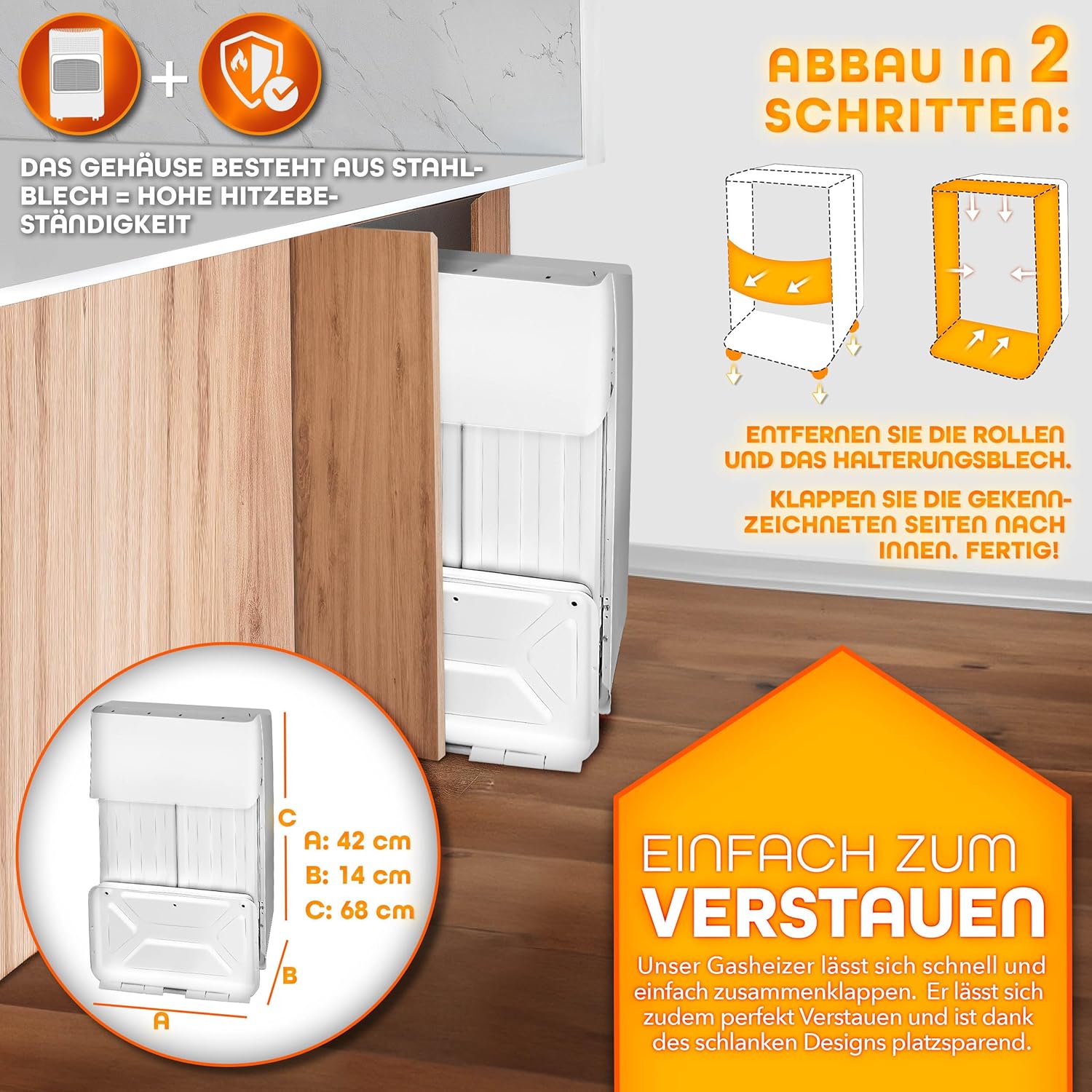 Tresko® Gaskachel Keramisch - 4200W - Terrasverwarmer - Wit