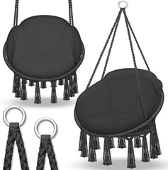 Hangstoel - Binnen & Buiten - Hangschommel - Tot 200kg - Zwart - Tillvex®