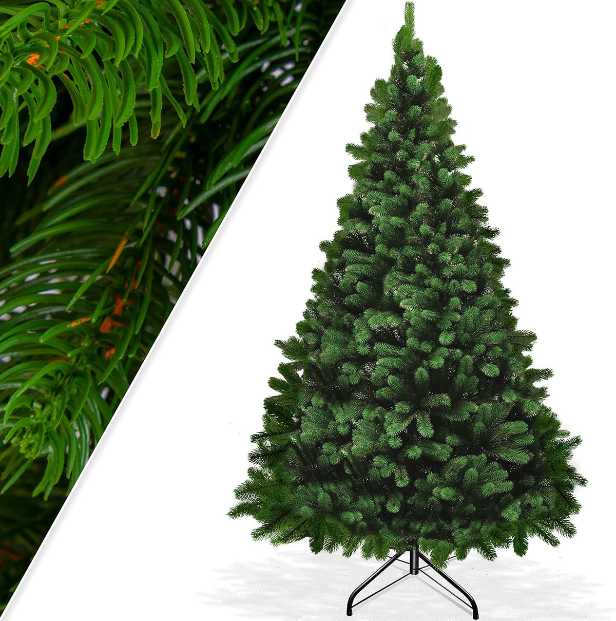 KESSER® Kunstkerstboom, PE 140 cm met 470 takpunten, dennenboom, kunstspar snel op te bouwen, incl. kerstboomstandaard, kerstdecoratie – PE groen 1,4 m dennenboom Kerstmis