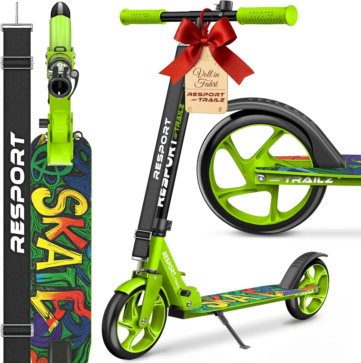 Kinderstep - 2 wielen - Kinder step - Verstelbaar - Groen - RE:SPORT