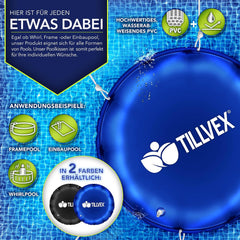 tillvex® Zwembadkussen winter XXL, luchtkussen incl. reparatieset, winterkussen met veiligheidsventiel, zwembadkussen, zwembadafdekking, kussen, dubbele naad (300 cm, blauw)
