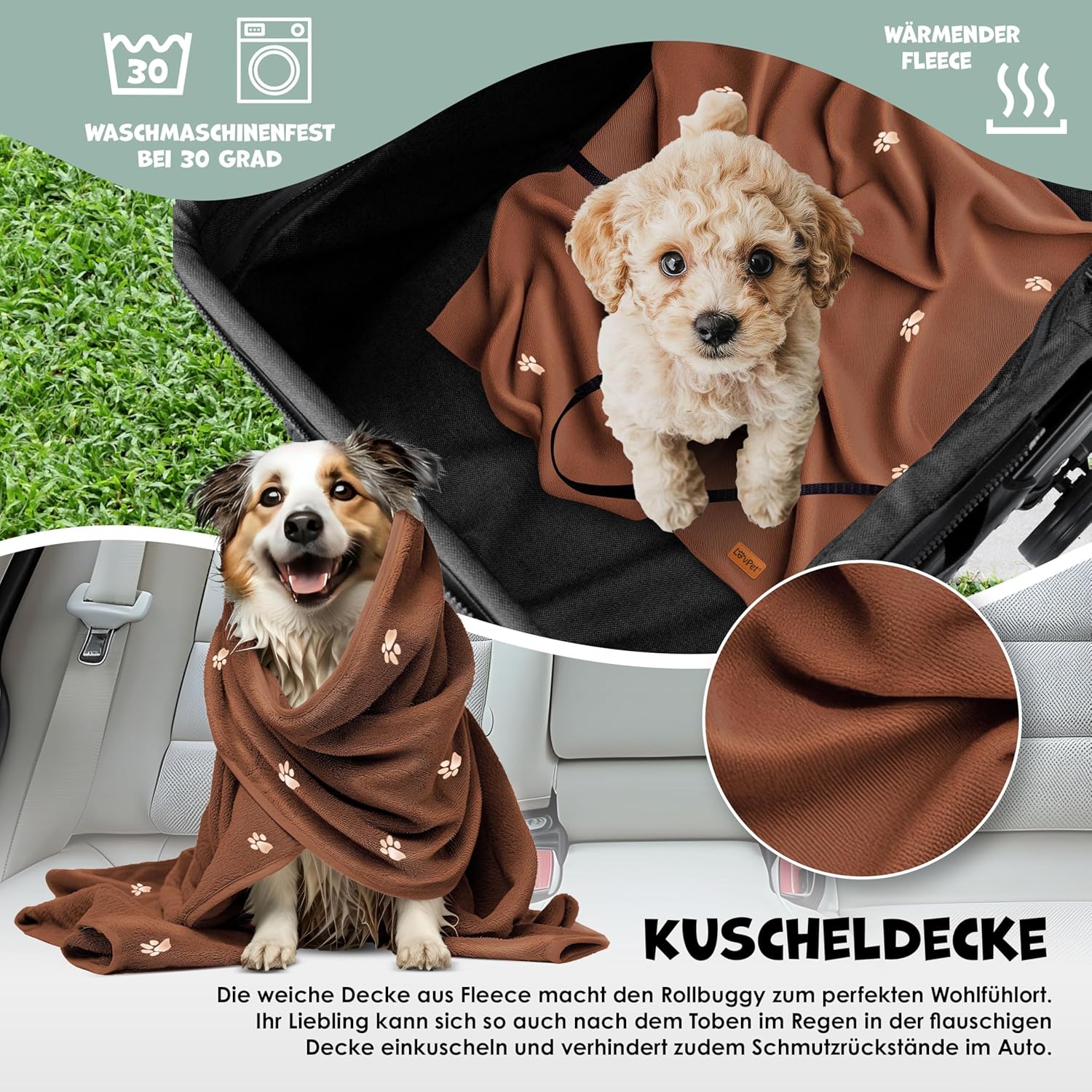LOVPET® Hondenbuggy 2in1 Huisdieren - Wandelwagen - Zwart