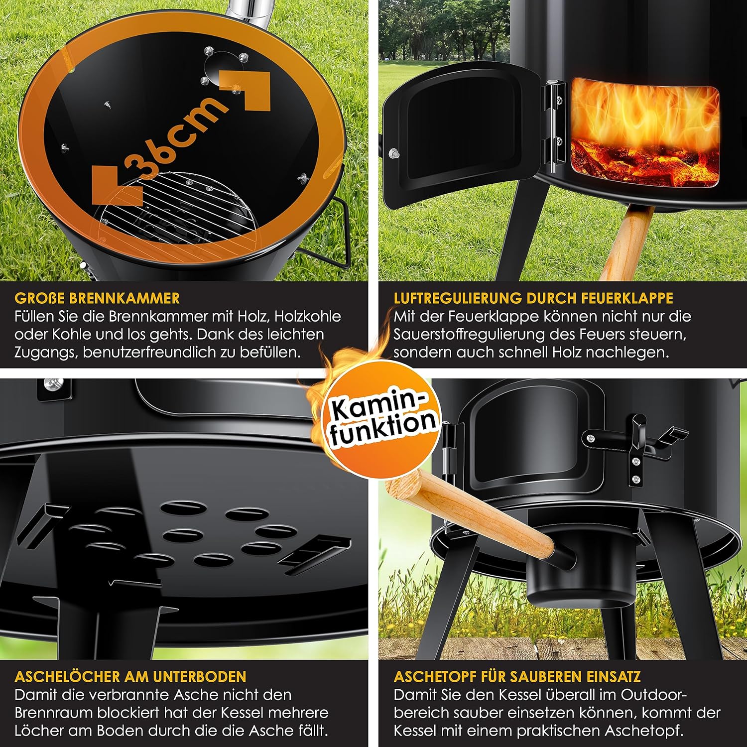 KESSER® Goulashketel - Goulashpot - Kookpot - Geëmailleerd - Zwart