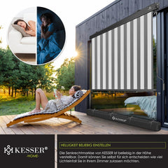 Klemluifel - Balkon luifel - Verticale luifel - 140x250 cm - Grijs - KESSER®