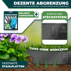 KESSER® Gazonrand - Tuinrand - 5 stuks - 100x18cm - Zwart •