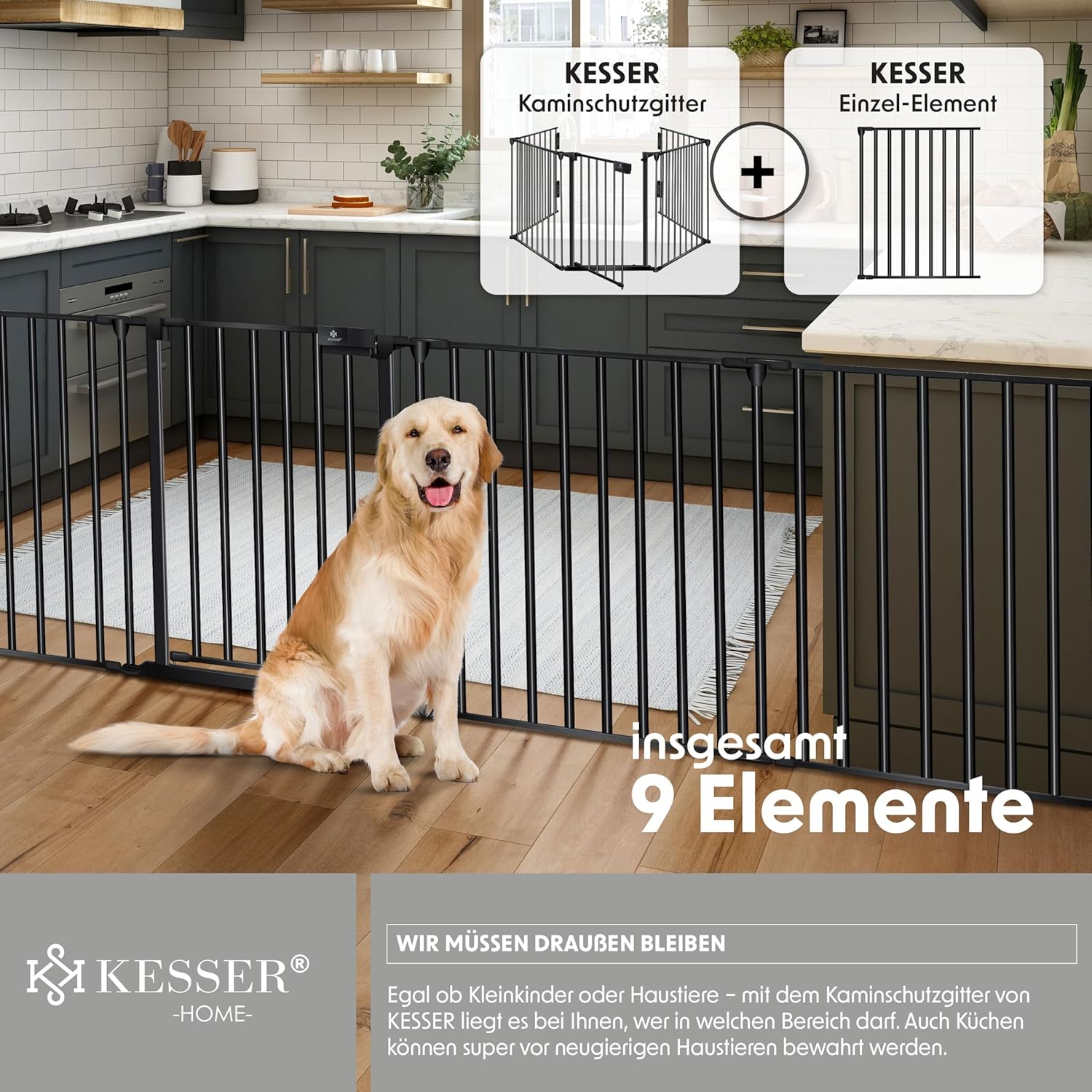 KIDUKU® Traphekje - Veiligheidshekje - 540cm - Zwart