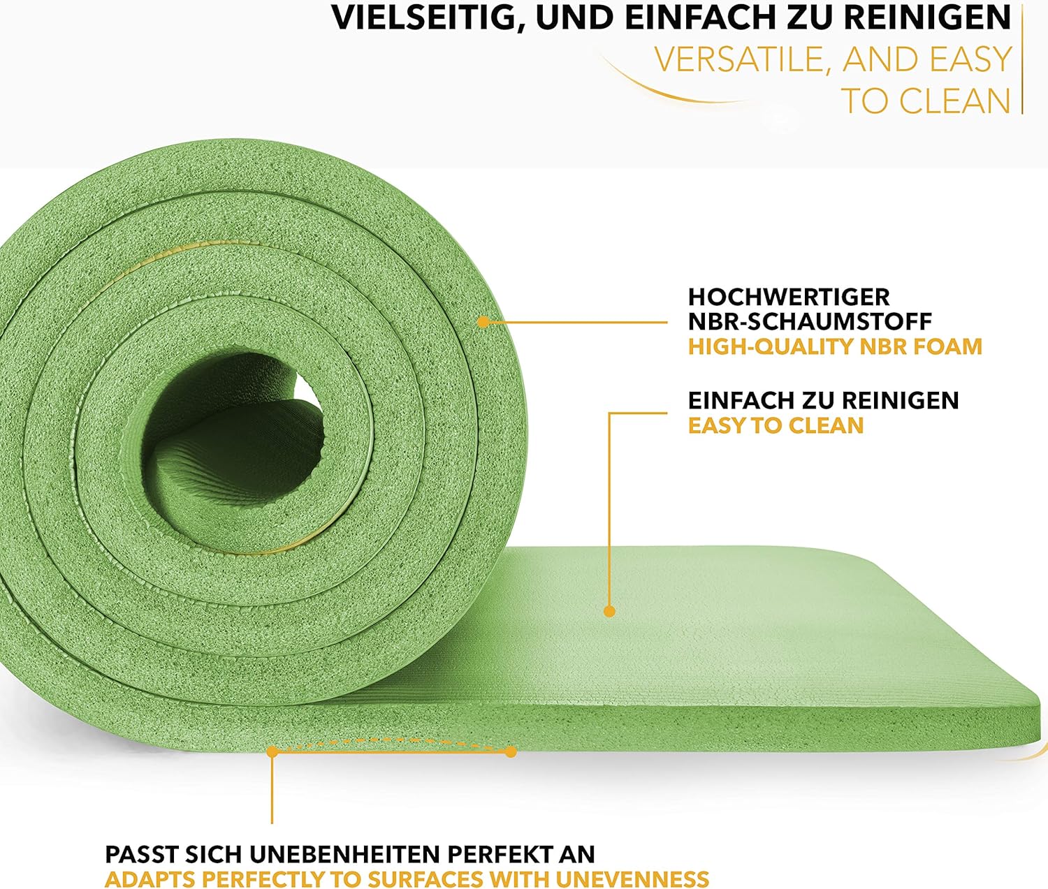 TRESKO® Yoga Mat Extra Dik - 185x60cm - Antislip - Groen