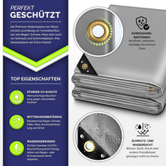 Afdekzeil - Scheurbestendig en Waterbestendig Zeil - 3x6 m - Grijs - Tillvex®