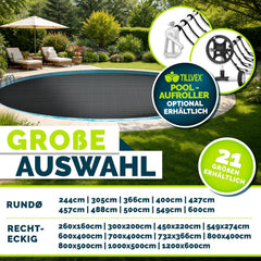 tillvex® Zwembad zonnezeil, rond, diameter 305 cm, zonnefolie 120 µm, op maat te snijden