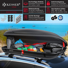 KESSER® Dakkoffer auto - Universeel - Carbon-look - 320L