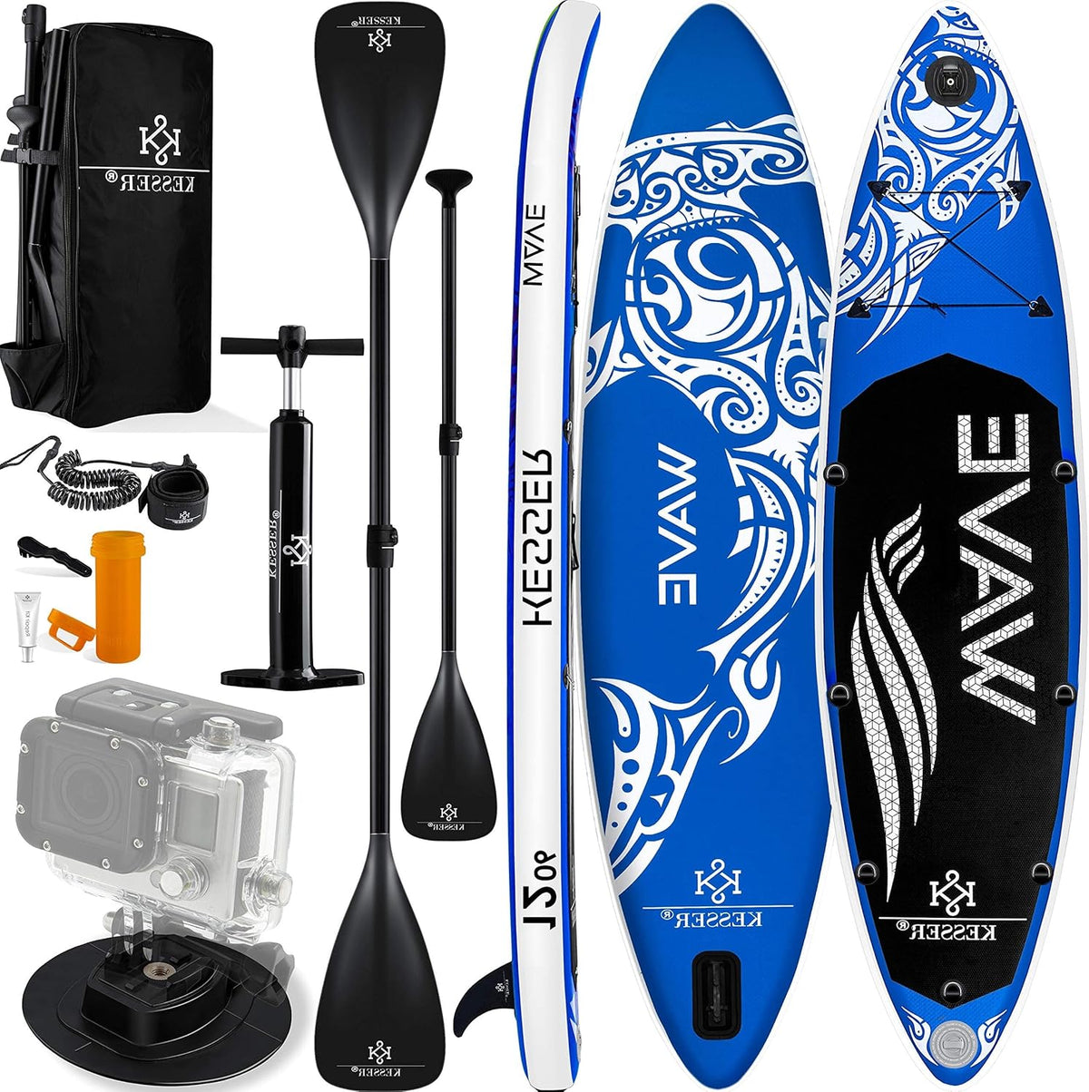 KESSER® Opblaasbaar SUP Board Set Stand Up Paddle Board Premium Surfboard Watersport | 6 inch dik | Complete accessoires | 130 kg