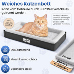 Smart-Planet® Transporttas katten en honden met afneembare bodem, opvouwbare transportbox tot 8 kg, 50 x 30 x 30 cm, met draagriem voor vakantie, reizen en dierenarts