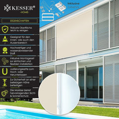 KESSER® Klemluifel - Balkonluifel - Rolgordijn - 160x240cm - Beige