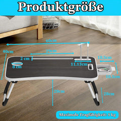 Bedtafel - Laptoptafel - Bank tafeltje - Ontbijttafeltje - 60x40x28 cm - Zwart - ST