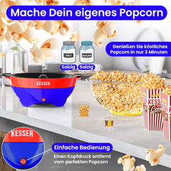 KESSER® Popcornmachine - Popcornmaker - 800W - 5,5L - Blauw
