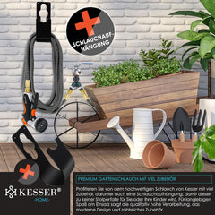 Flexibele Tuinslang - Inc. sproeikop - 45 meter - Antraciet