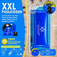 Zwembad kussen - Luchtkussen zwembad - 200x400 cm - Blauw - KESSER®