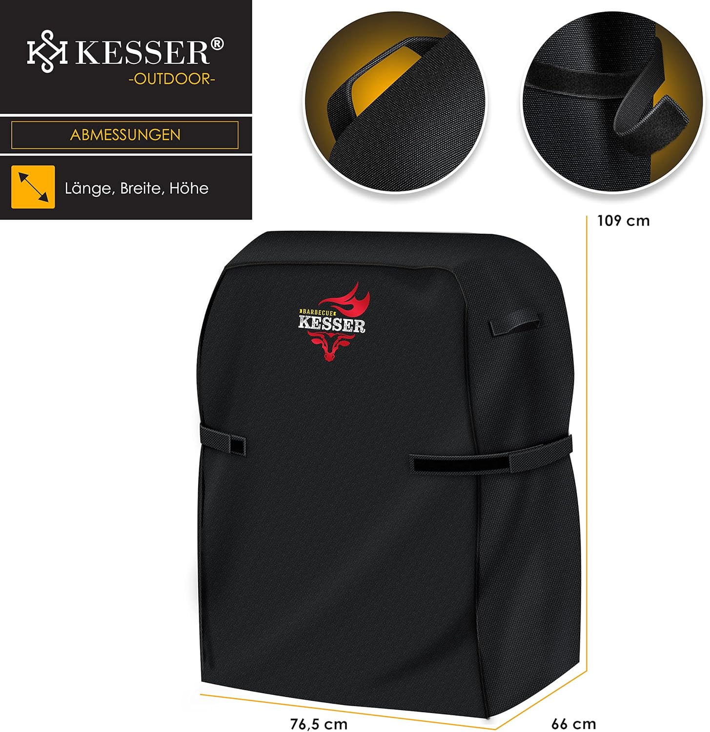 KESSER® Barbeque Hoes - Scheurbestendig - 76,5x66x109cm - Zwart