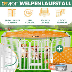 Puppyren - Hondenren- Dierenren - 80 cm hoog - Wit - LOVPET®