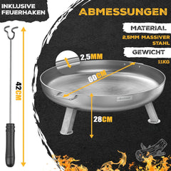 KESSER® Vuurschaal - Vuurkorf - Ø80cm - Zilver