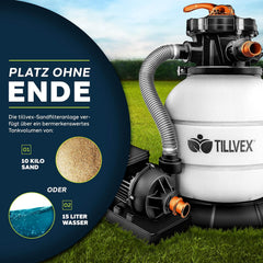 Tillvex® Zandfilter - Zandfilterpomp - 7900L/u - Wit •