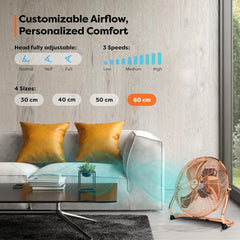 Aerson Vloerventilator - 60cm - 3 standen - 200W - Koper