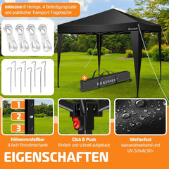 KESSER® Partytent - 3x3m - Paviljoen - Easy Up - Zwart