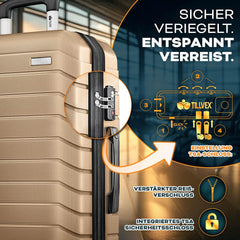 Kofferset - 4 delig - Trolley - Reiskoffer set - Champagne - Tillvex®
