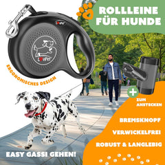 Lovpet® Hondenriem - Rollijn - 3 meter - Antislip - Grijs