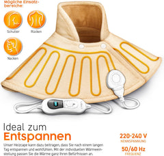 Warmtekussen - Nek en schouder - 3 temperatuurstanden - Beige - Sinnlein®
